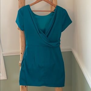 Teal blue silky dress